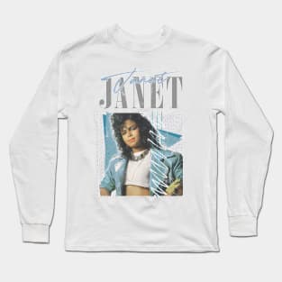 Janet / 80s Aesthetic Retro Fan Design Long Sleeve T-Shirt